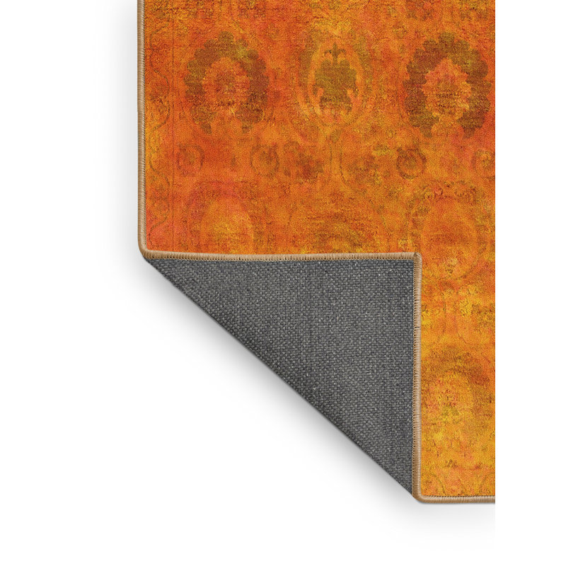 Tapis jaune Mid-Century moderne 2648