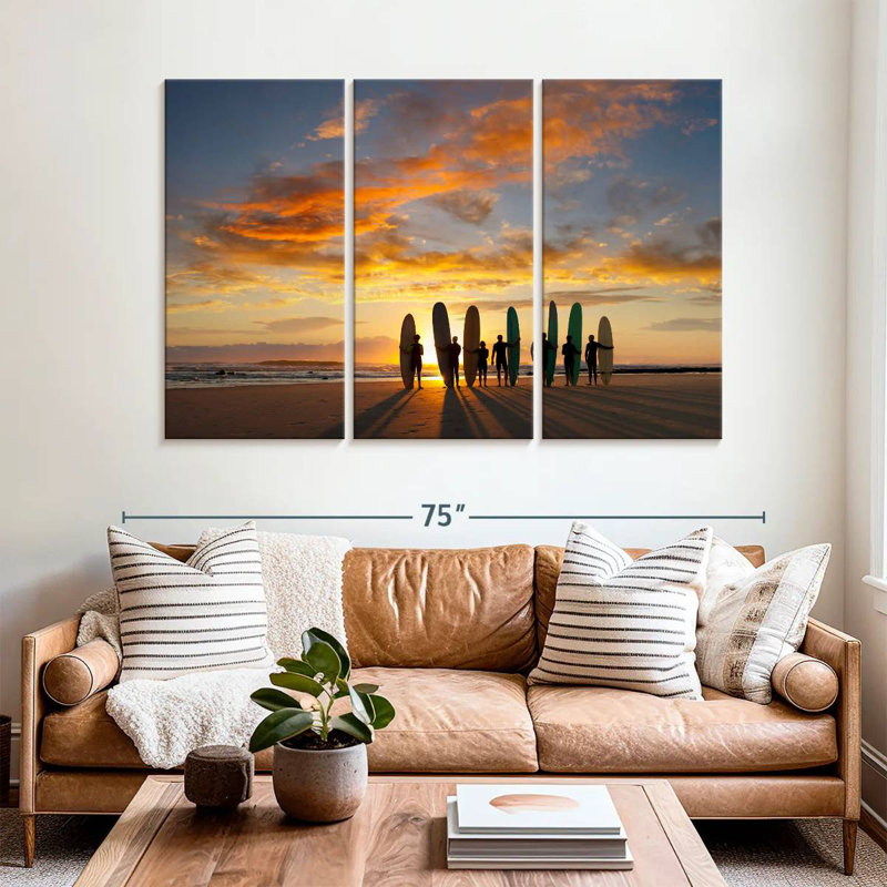 Gillard Malibu Sunrise Surfers, 42" H x 65" W