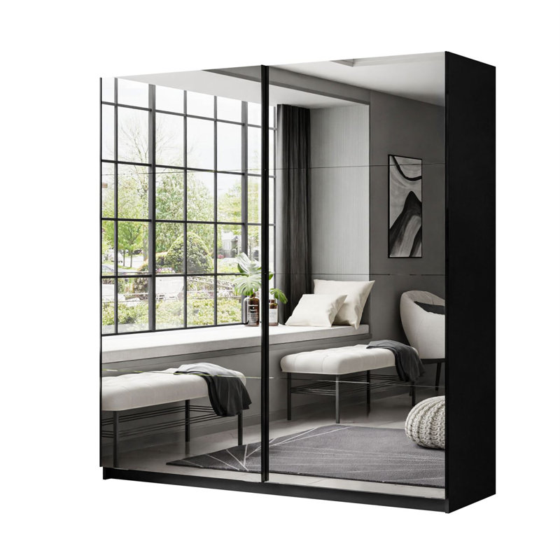 Laleh 2 Door Sliding Wardrobe, 215cm H x 194cm W x 62cm D