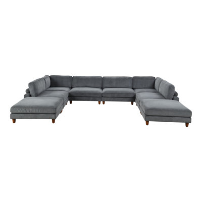 Avanna U-Shaped Sectional Sofa With 2 Ottomans