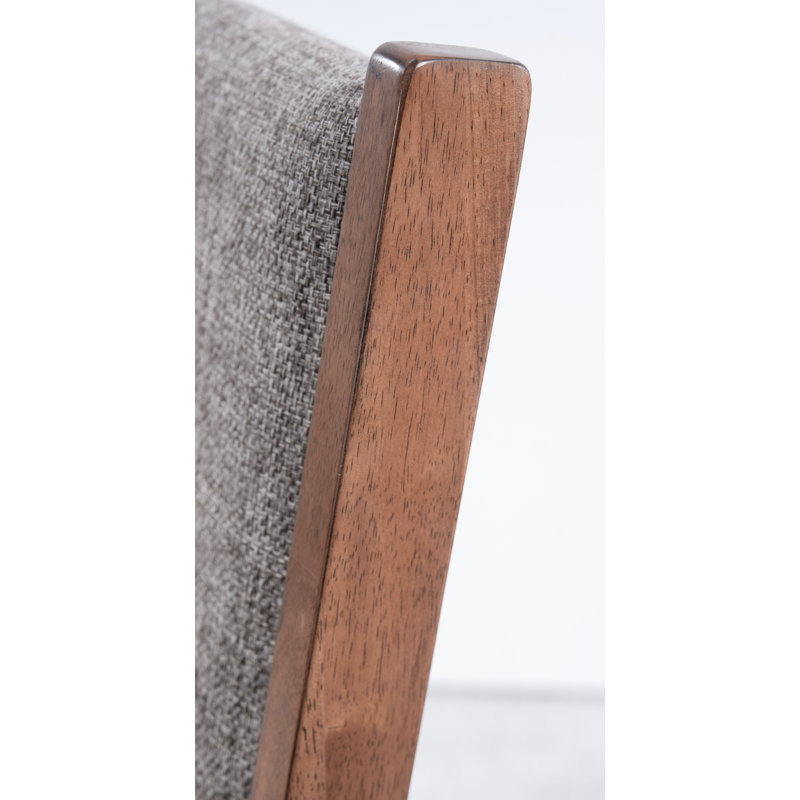 Upholstered Dining Chair with Wooden Frame in Solid Wood Finish