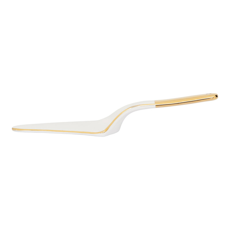 Manaal Stoneware Cake Server, White