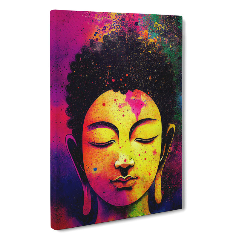 Buddha Splashed No.1 - Wall Art, Wrapped Canvas, 50cm H x 35cm W x 3cm D, No Matte