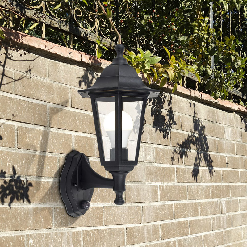 Mcmahan Matte Black Outdoor Wall Lantern, 6W LED Bulb