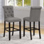 Tabouret de bar en bois massif touffeté Asons, ensemble de 2-317546046