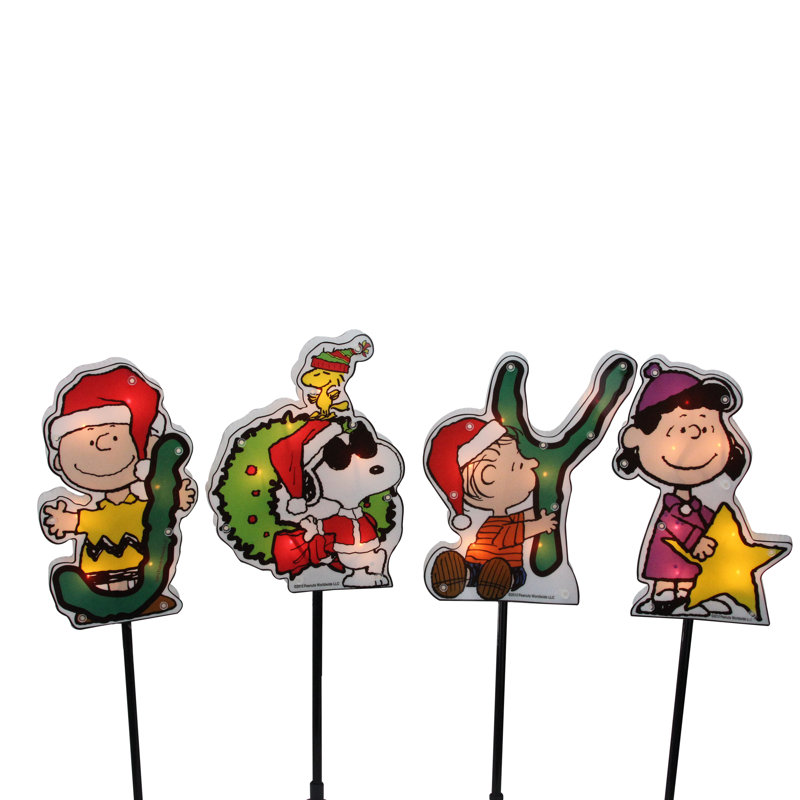 Ensemble de 4 marqueurs illuminés «Joy» Peanuts et Snoopy