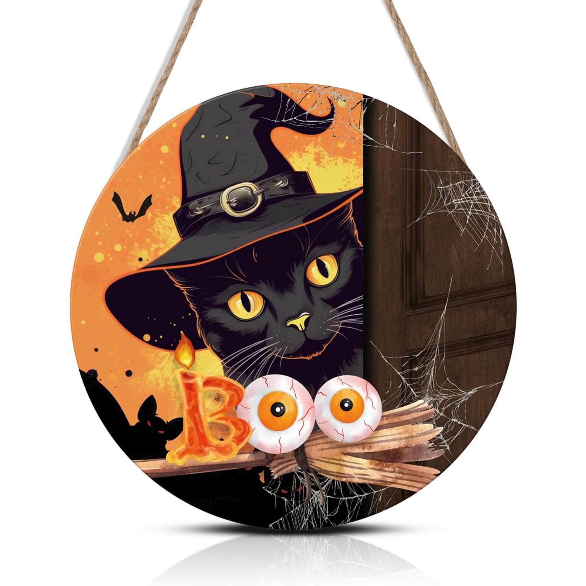 The Holiday Aisle® Halloween Black Cat Decor,Halloween BOO Decorations ...