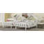 Lit plateforme simple double avec tête de lit en forme de maison et table de chevet intégrée-946352278