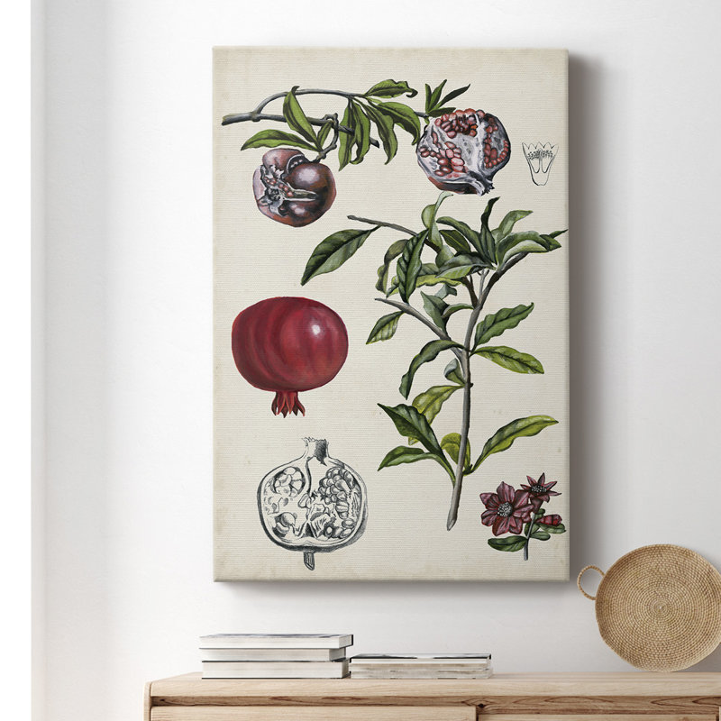 «Pomegranate Composition I», peinture sur toile tendue, H 18 po x l 12 po x P 1 po