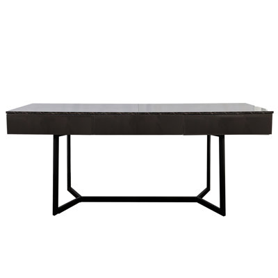 Modern Black 70.58" Writing Desk With Stylish Y - Shaped Legs, Smooth Finish For Relaxed Work, 23.19" Wide Table Frequent Use,