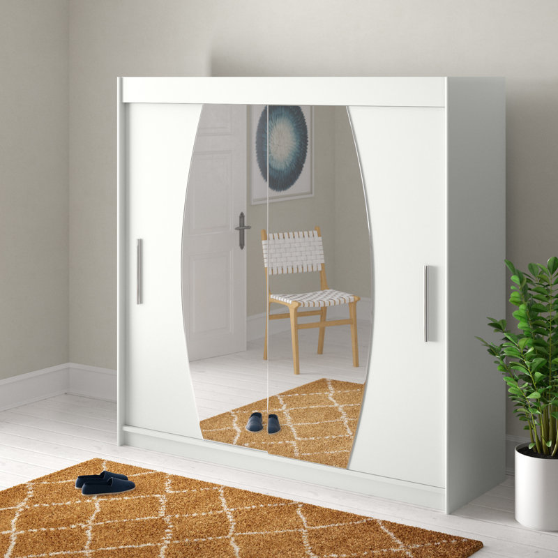 Lauritzen 2 Door Manufactured Wood Wardrobe, Matte White, 200cm H x 180cm W
