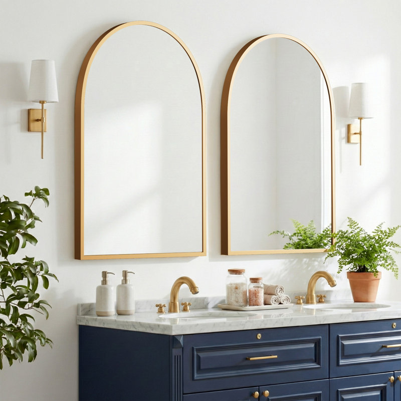Metal Arch Mirror, Gold