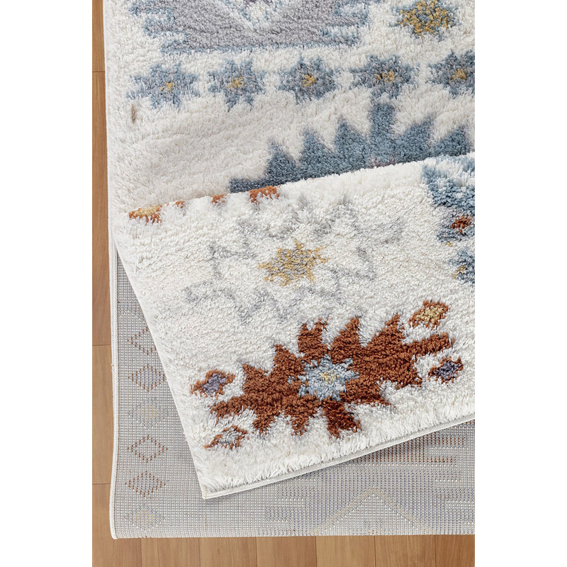 Tapis ivoire à poils longs Loft, Rectangle 5 pi 3 po x 7 pi