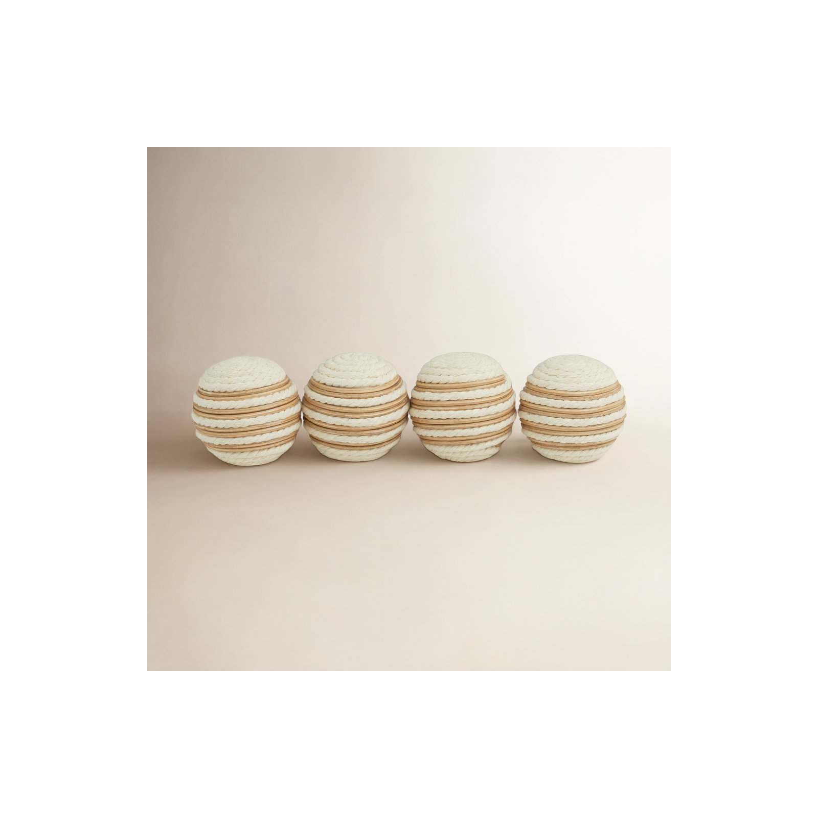 Maraca Orbs & Vase Filler, White/Brown