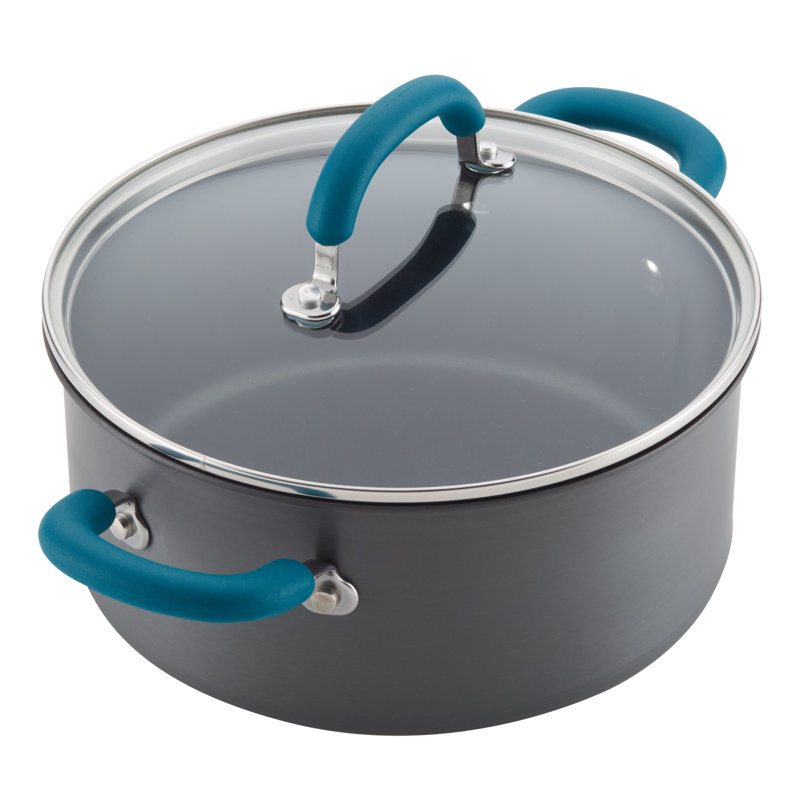 Create Delicious 11 - Piece Non-Stick Aluminum Cookware Set, Gray/Teal
