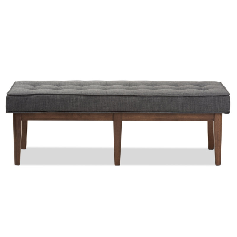 Fielden Polyester Blend Upholstered Bench, Dark Gray