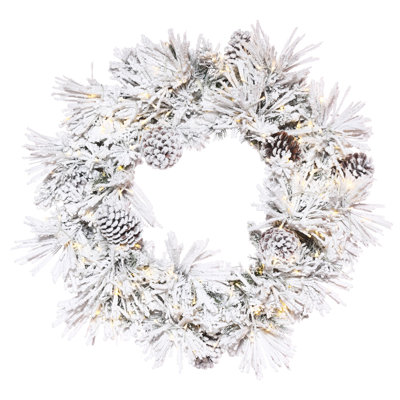 Odaniel Flocked Atka Artificial Christmas Wreath