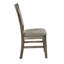 Chaise d'appoint de salle à manger (2 pièces), bois massif, finition gris patiné, assise et dossier rembourrés 2 pièces - structure en bois, patiné à la main, revêtement