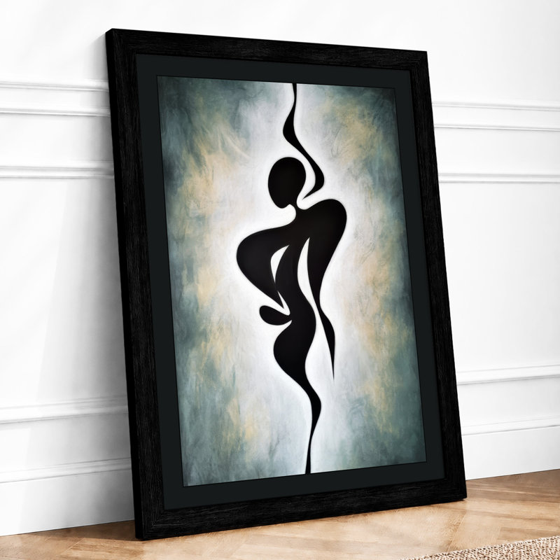 Tangled Forms Abstract - Framed Print, A4 - 29.7 x 21.0 cm, Black