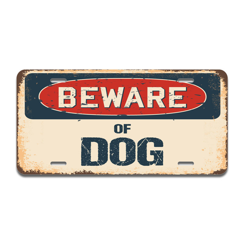 Cadre en aluminium «Beware of Dog»