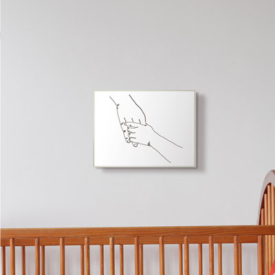 Family Holding Hands Pose Minimal Linework