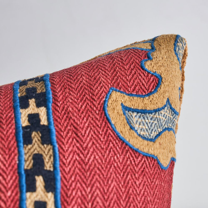 Temara Embroidered Pillow, Spice, 16" x 25"