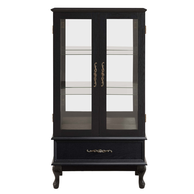 Vitrine lumineuse avec portes en verre et tablettes réglables