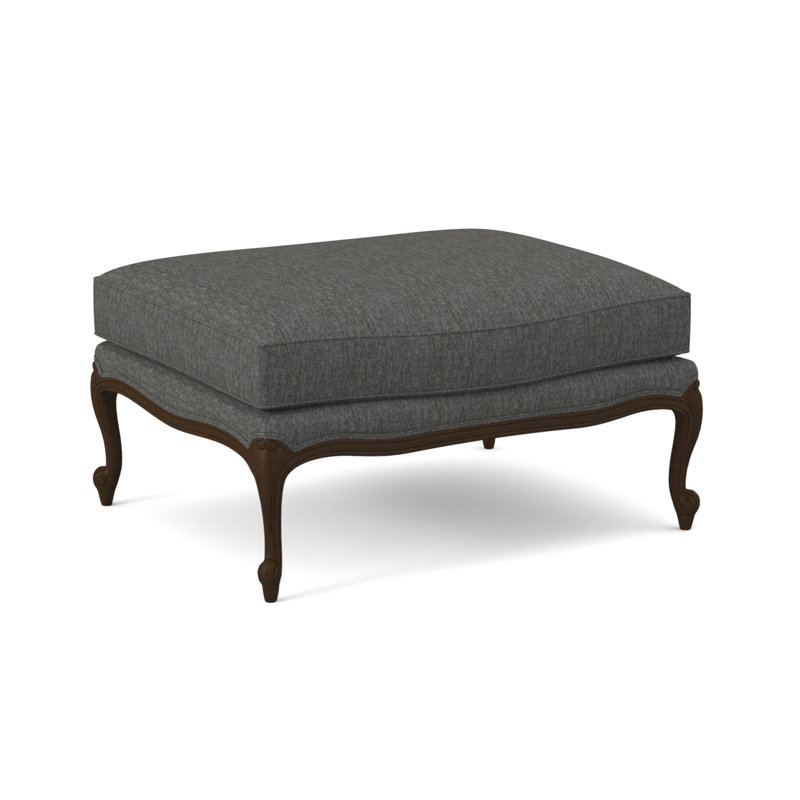 St. Helena Ottoman, Sunny Linen, American Walnut