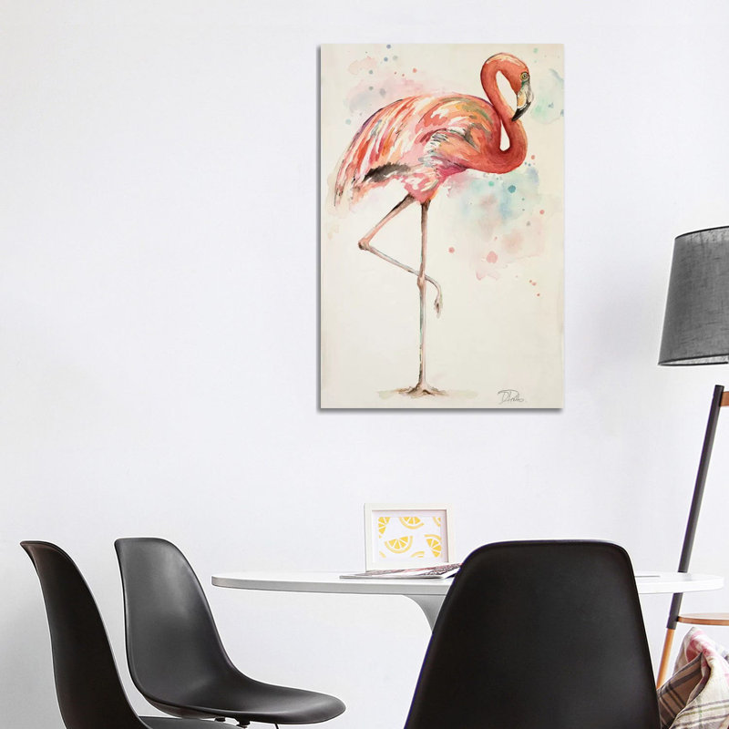Reproduction d’art, "Flamingo II" par Patricia Pinto, Pas de tapis, Toile tendue, H 40 po x l 26 po x P 1,5 po