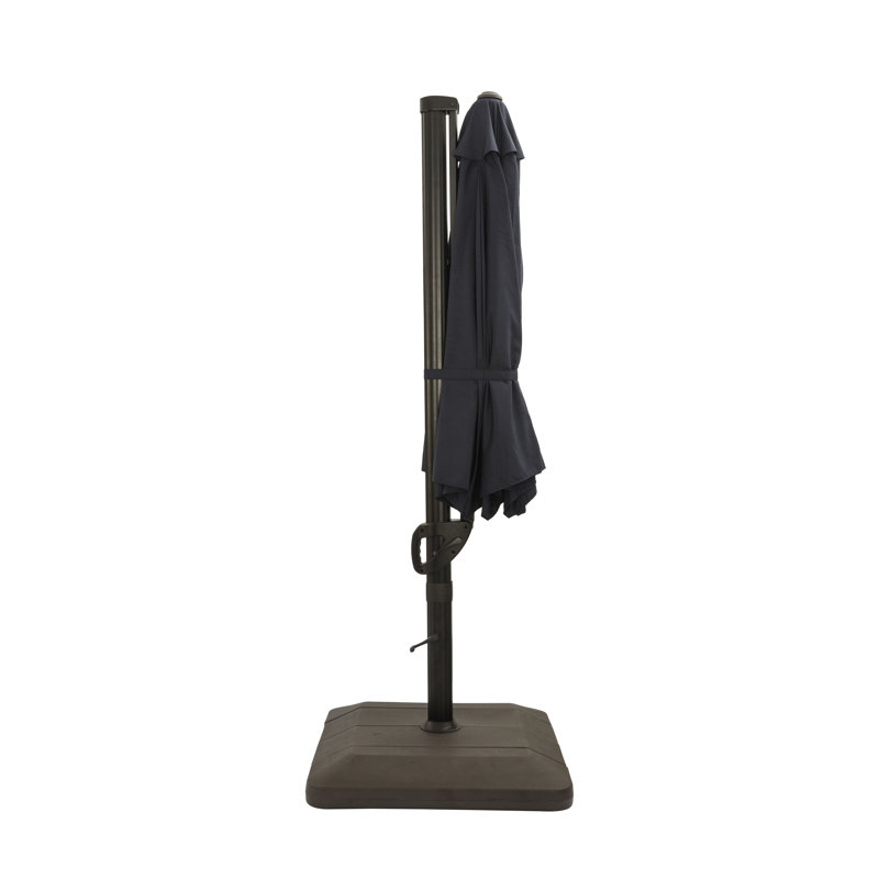 129" Luxury Cantilever Umbrella with Based, Navy Blue