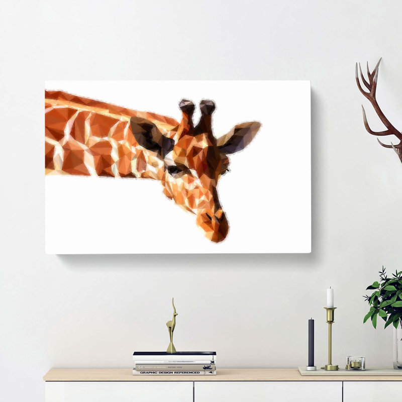 Geometric Giraffe in Abstract - Wrapped Canvas, 35cm H x 50cm W x 3cm D