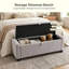 Banc de rangement, bancs de rangement en bout de lit, banc de repose-pieds rembourré en tissu chenille avec charnière de sécurité-134738801