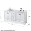 Ensemble de meuble-lavabo double 72 "avec miroir Deborah-40064447-80209466