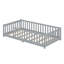 Structure de lit simple en bois avec garde-corps de clôture-113587538