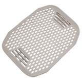 Clorox KeptClean Folding Kitchen Sink Mat with Rinse Rack – 6 Built-In Dividers for Rinsing Plates, Lifts and Folds to Dispose Food Debris, Protects Sinks and Cushions Dishware – Almond Cream