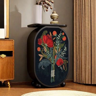 Modern plant pattern four drawer accent chest