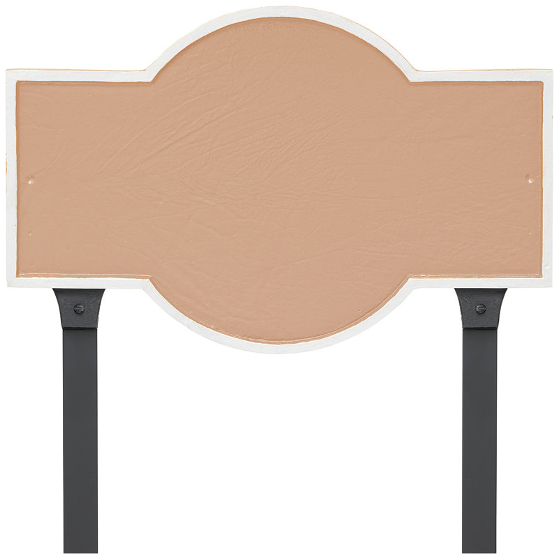 Plaque d'adresse rectangulaire avec piquets Canterbury, Taupe / Blanc, Oui