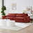 Mid-Century Modern 4-Seater Upholstered Sofa Couch for Living Room Bedroom Apartment and Home Office-370187428