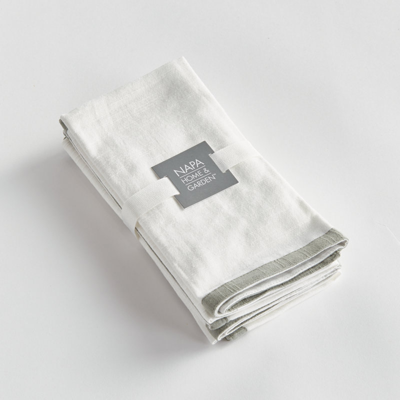 Saffron Dinner Napkins, White/Blue