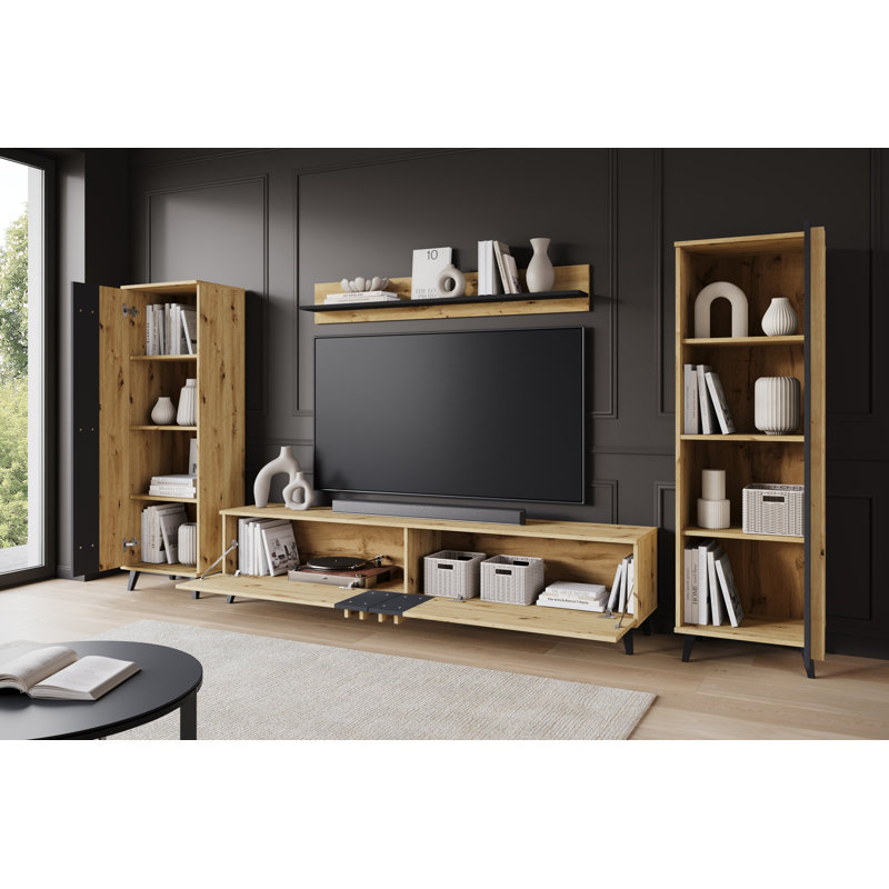 Wall Unit, Oak Wood/Black