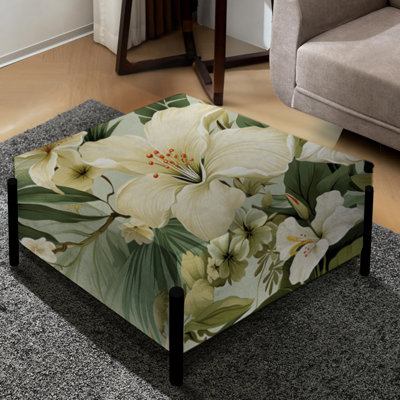 Zen Tropics Tropical Pattern - Tropical Large Square Ottoman