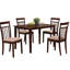 Ensemble de salle à manger beige 5 pièces : coussins de chaise, dossiers à lattes confortables, magnifique table rectangulaire pour 4 personnes, bois et tissu, chaises rembourrées, poids : 44 kg (97 lb).