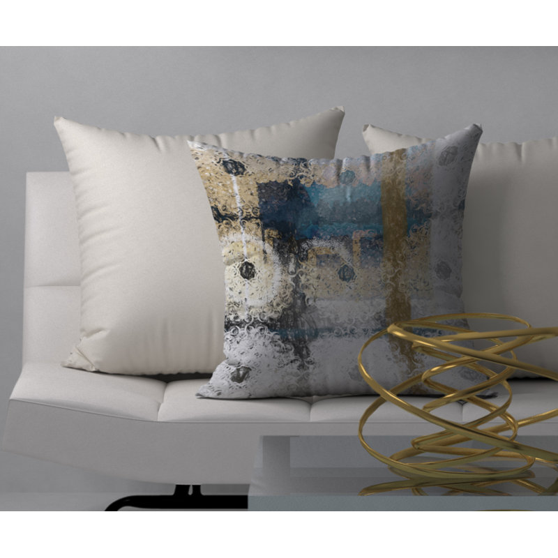Abstract Reversible Throw Pillow, 18" x 18"