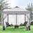 11 Ft. W x 11 Ft. D Iron Patio Gazebo with Solar LED Lights-110916859-110916856