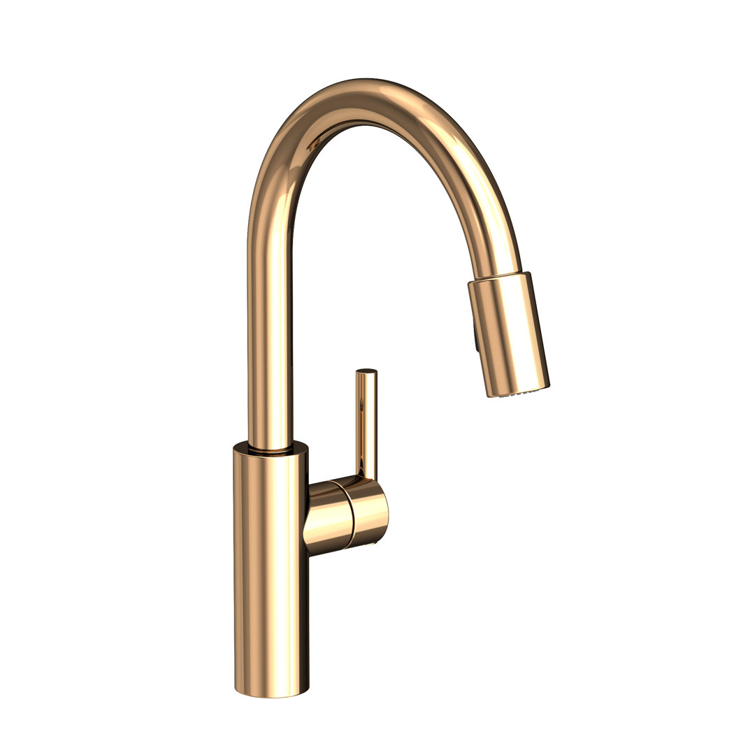 East Linear Pull Down Single Handle Kitchen Faucet Newport Brass 