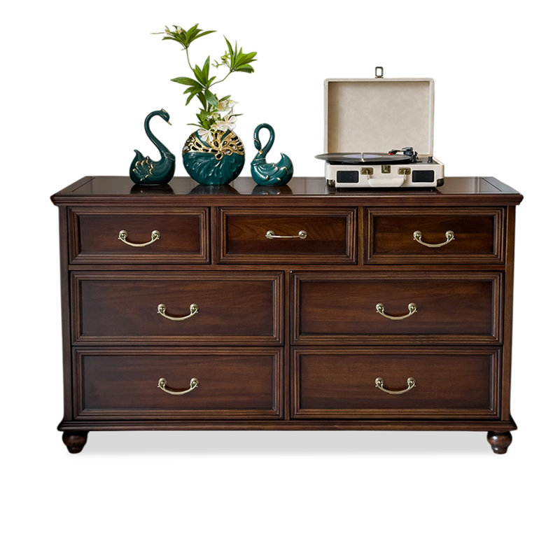 Armoire d'appoint en bois massif brun noisette