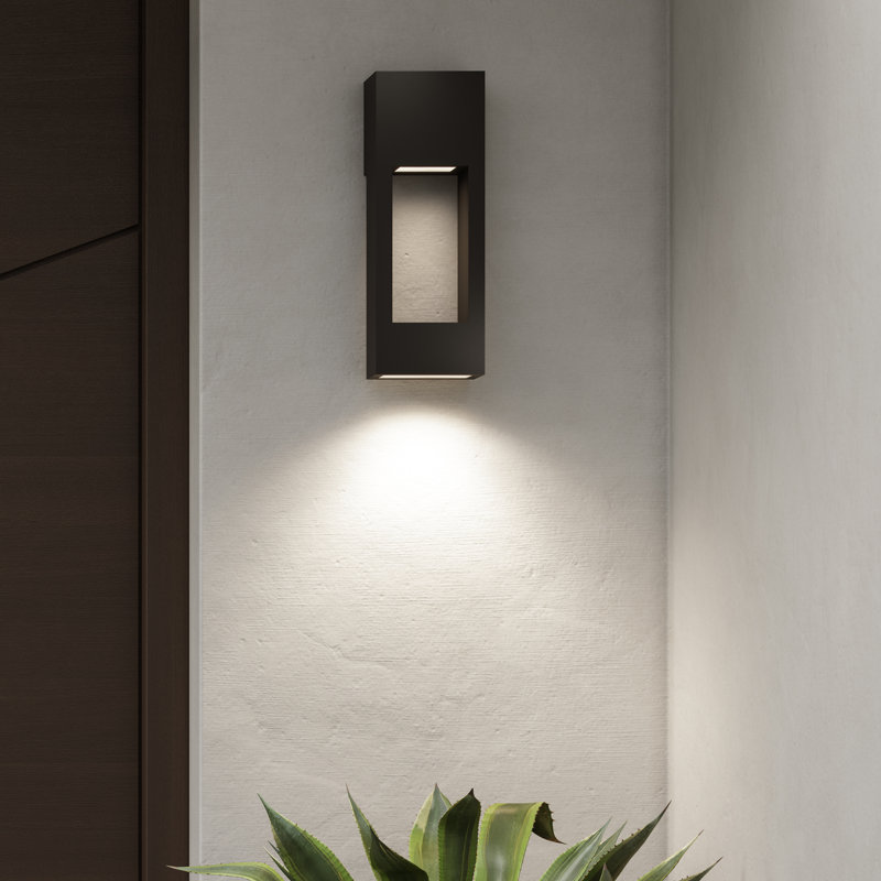 Testa LED Outdoor Flush Mount, 16" H x 5.75" W x 5.75" D, Black