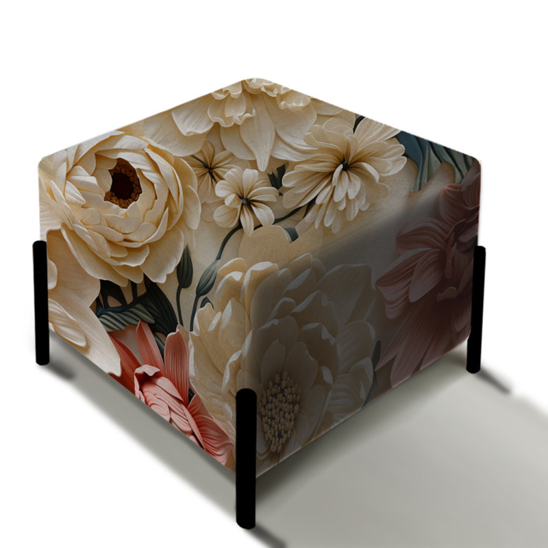 Jacober - repose-pieds carré floral