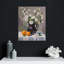 Fleurs et oranges dans un pichet, art mural encastré en bois, 20 L x 16 l