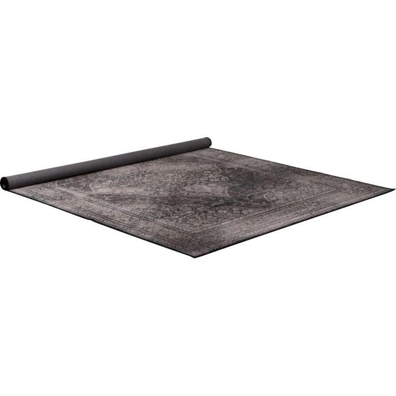 Oriental Area Rug in Black, Rectangle 6'7" x 9'10"